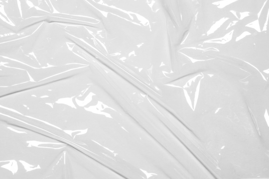 plastic overlay texture of realistic crumpled transparent plastic film wrap on white background,wrinkled stretched plastic effect.abstract plastic background on transparent png