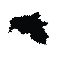 Fototapeta premium Black and White Silhouette Map of the Autonomous Community of Extremadura, Spain: Geographic Vector Illustration