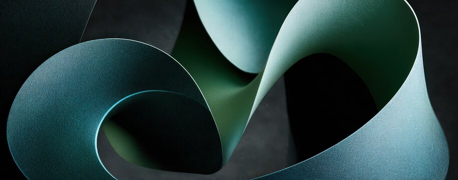 Abstract Teal And Green Curves Art