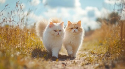 Persian cats often look like they are walking on a red carpet, even when walking on regular floors.