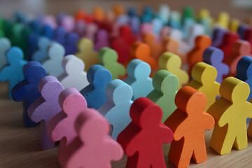 Fototapeta premium meeple society equality isolation tolerance diversit