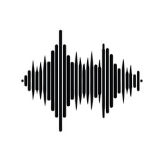 vector illustration of a sound wave, Abstract Sound Waveform: Monochrome Graphic Design Element for Music, Audio, Technology, and Podcast Branding.