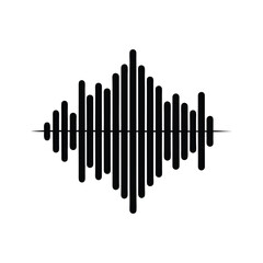 Abstract Sound Waveform: Monochromatic Vector Graphic, Minimalist Style, Modern Design