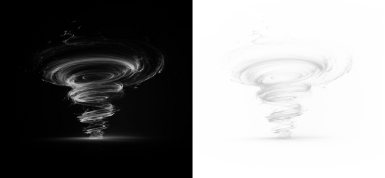 Spiral vortex turbine transparent air rotation blue smoke stream flow fan tornado whirlpool circular energy current isolated design effect vector graphics background