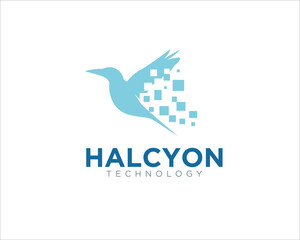 Obraz premium bird fly tech logo designs for business tech