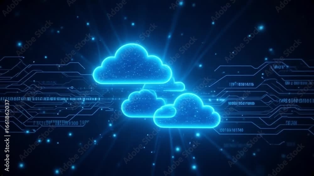 Poster cloud computing technology background abstract digital network data storage concept idea 100