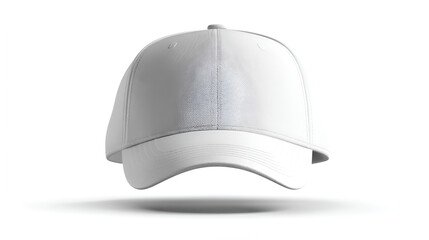 Fototapeta premium White baseball cap casting a shadow on a white background