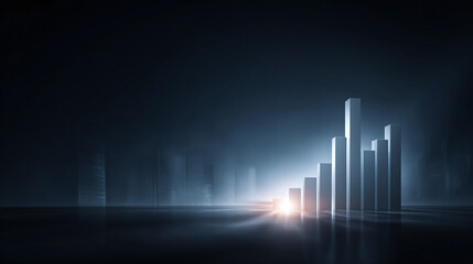 business graph on dark background