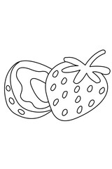 Two Strawberries: One Cut and One Whole