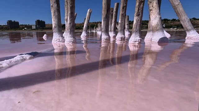 Drying Kuialnyk Estuary, white table salt, Sodium Chloride crystals
