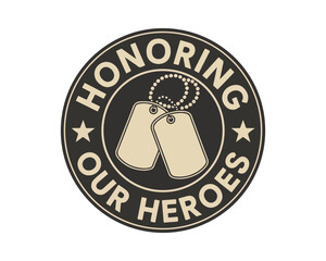 Honoring our heroes military dog tags illustration