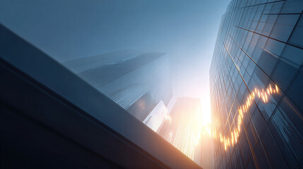 background of financial buildings and stock index