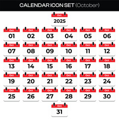 October 2025 Calendar Vector &ndash; Modern Monthly Design