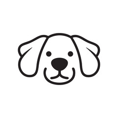 Minimalist Dog Face Vector Icon