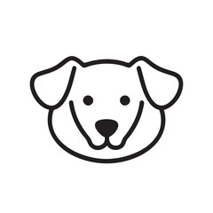 Minimalist Dog Face Vector Icon