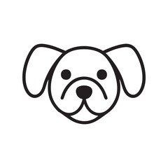 Minimalist Dog Face Vector Icon