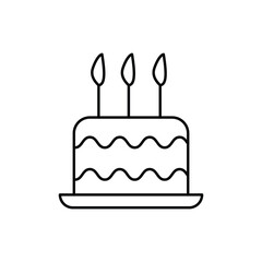 Birthday Cake icon, vector icon design outlined