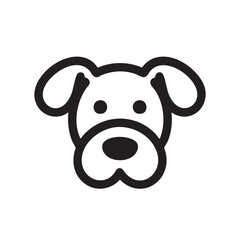 Minimalist Dog Face Vector Icon