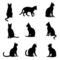 black silhouettes of cats © Sketch