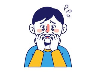 Overwhelmed: A illustration showing a person of panic, illustrating a moment of intense stress.