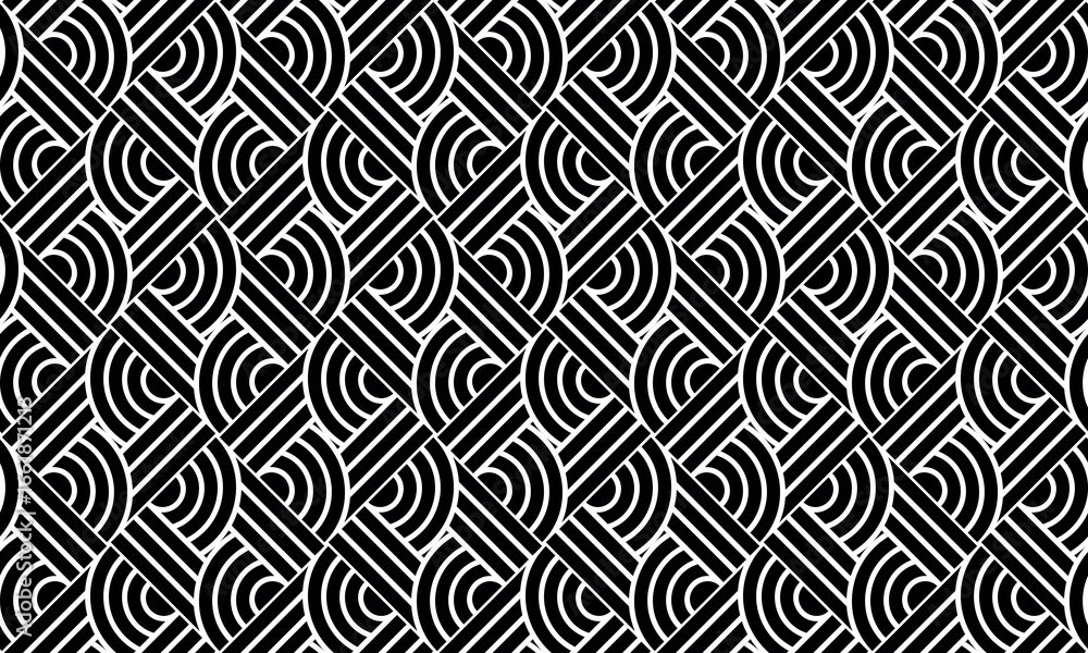 Poster abstract geometric pattern with stripes, lines. seamless vector background. white and black ornament