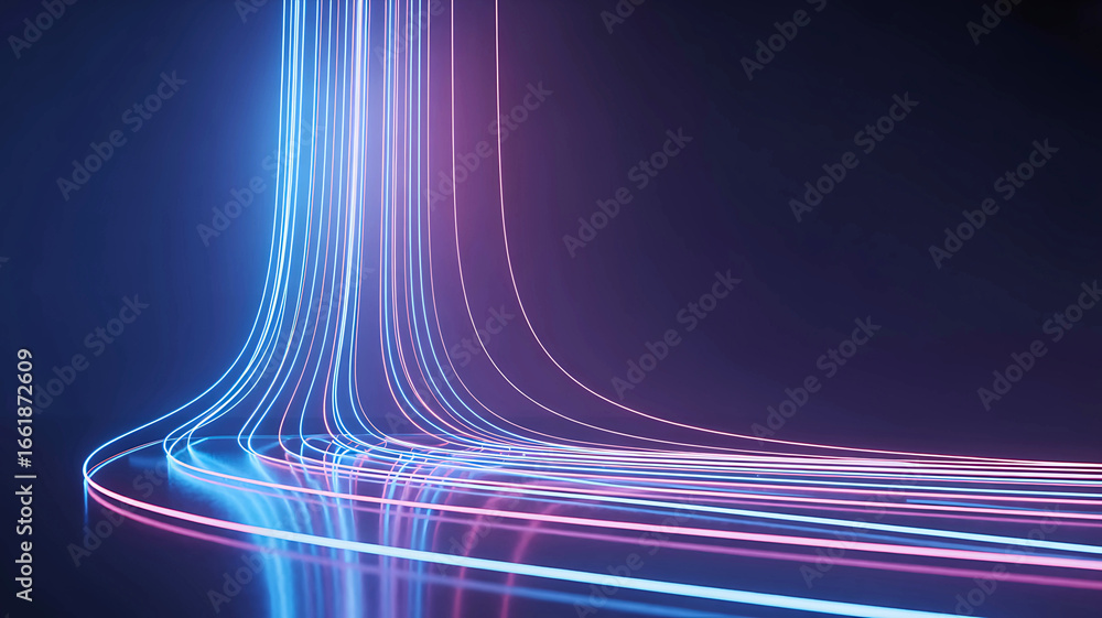 Aufkleber dynamic abstract light trails illustrating high-speed digital data flow and modern connectivity with