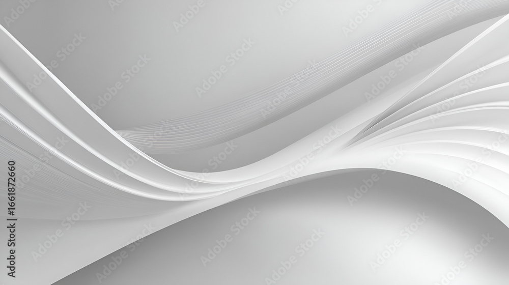 Poster white gray abstract design smooth curved layers create a fluid modern pattern