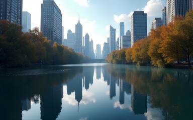 Obraz premium Cityscape Reflections. High quality