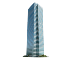 Modern glass office tower sleek architecture tall skyscraper urban business building reflective windows contemporary design cityscape corporate headquarters professional environment