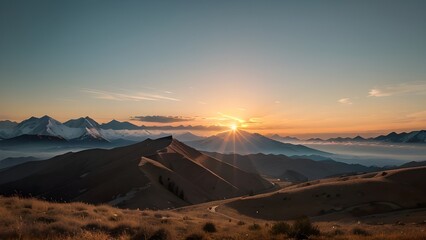 Obraz premium sunset over the mountains