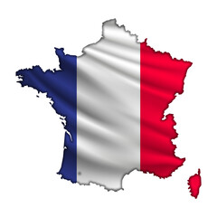 Flag France in the form of a map