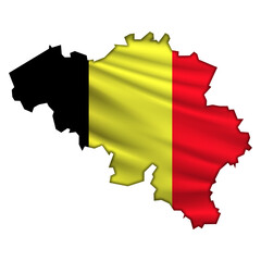 Flag Belgium in the form of a map