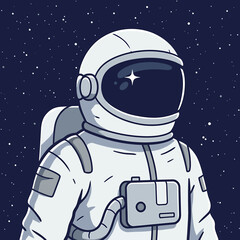 Astronaut in space with stars in the background, showcasing exploration and adventure themes
