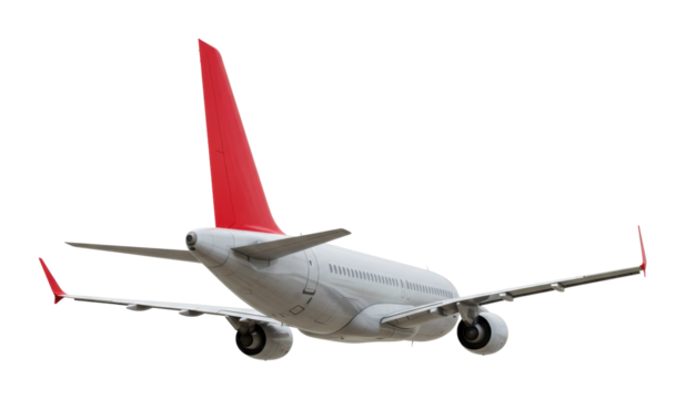 Airplane taking off at airport transportation scene aerial aviation concept isolated PNG