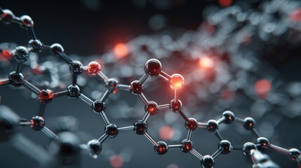 glowing molecule structure abstract art