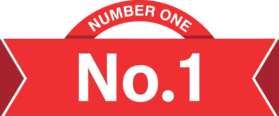 Number one ribbon banner first place achievement