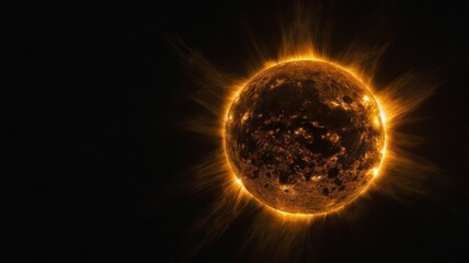 Turbulent Golden Star Erupting with a Fiery Corona in Deep Space
