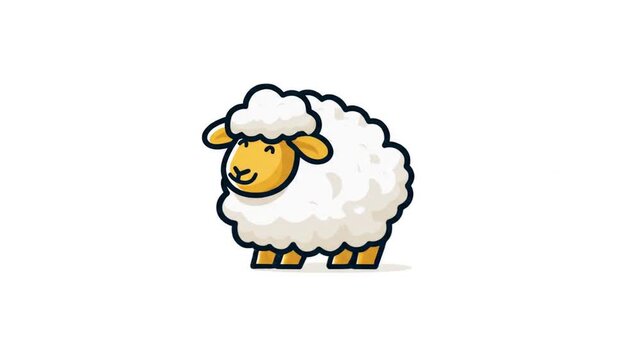 Cute cartoon sheep illustration