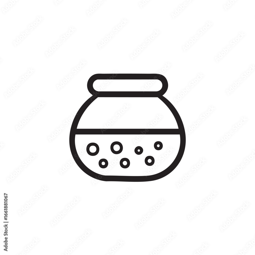 Poster a simple drawing of a round jar with bubbles.
