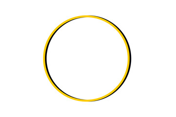 Golden yellow circle outline design for logo, frame or abstract background