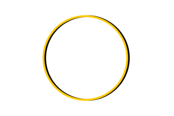 Golden yellow circle outline design for logo, frame or abstract background