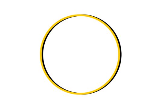 Golden yellow circle outline design for logo, frame or abstract background