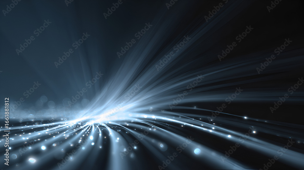 Poster light trails with bokeh form a dynamic pattern against a dark smooth background