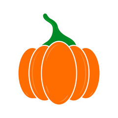 Pumpkin Icon Isolated on Transparent Background. Symbol for Autumn, Harvest, and Halloween Themes. Vector Illustration