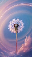 Fototapeta premium dandelion on blue sky background