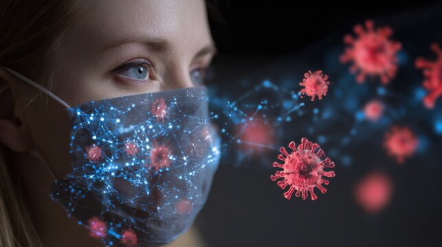 woman masked virus protection concept