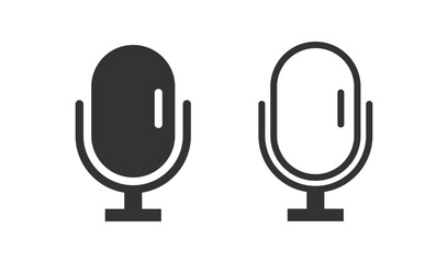 Two microphone icons one black and one white on a light background