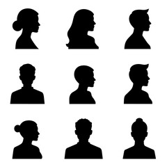 silhouette set women's face
