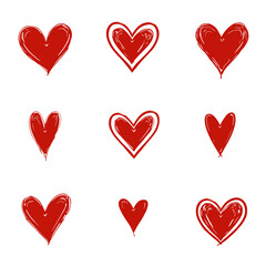 set of red hearts
