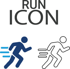 Run icons, Line art icons design. Containing car, bike, plane, train, bicycle, motorbike, bus, and scooter icons. Solid icon collection.